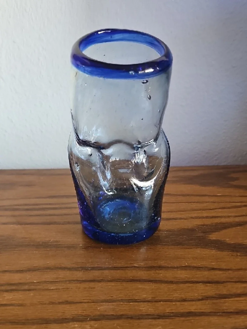 Mexico Handblown Cobalt Blue Glass Tote 3 #1 - Picture 4 of 7